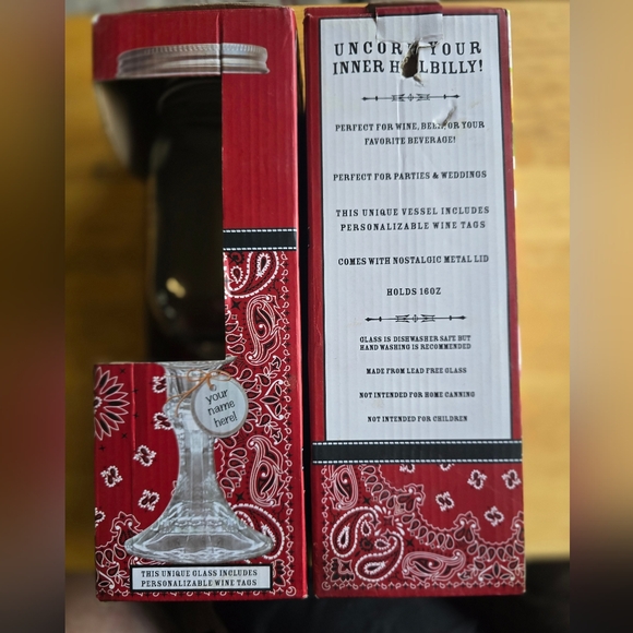 Set Of Down Home Country Wine Mason Jar Set - Picture 3 of 3